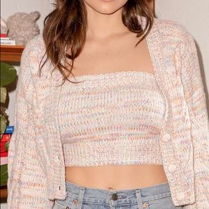 Lulus - knit sweater with matching tube top